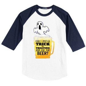 Trick Or Treating Beer Funny Baseball Sleeve Shirt