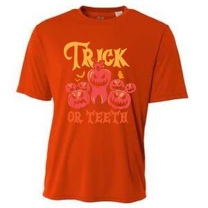 Trick Or Teeth Halloween Costume Dentist Gift Cooling Performance Crew T-Shirt