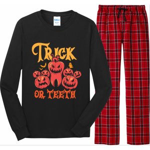 Trick Or Teeth Halloween Costume Dentist Gift Long Sleeve Pajama Set