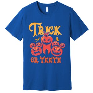 Trick Or Teeth Halloween Costume Dentist Gift Premium T-Shirt