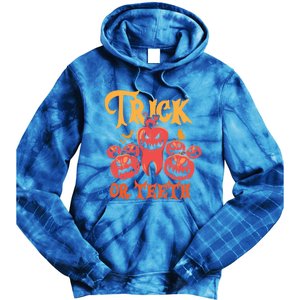 Trick Or Teeth Halloween Costume Dentist Gift Tie Dye Hoodie