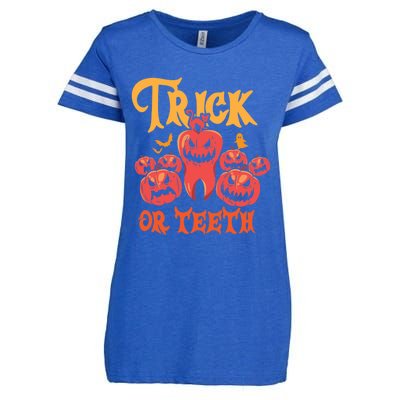 Trick Or Teeth Halloween Costume Dentist Gift Enza Ladies Jersey Football T-Shirt