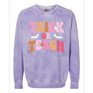 Trick Or Teach Halloween Teacher Kids Teacher Life Colorblast Crewneck Sweatshirt