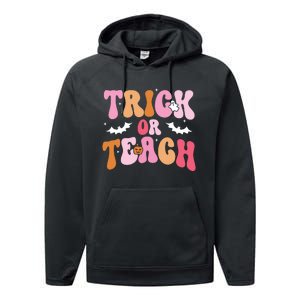 Trick Or Teach Halloween Teacher Kids Teacher Life Performance Fleece Hoodie