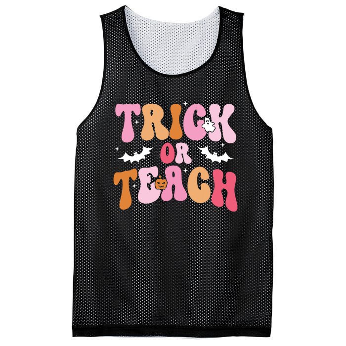 Trick Or Teach Halloween Teacher Kids Teacher Life Mesh Reversible Basketball Jersey Tank