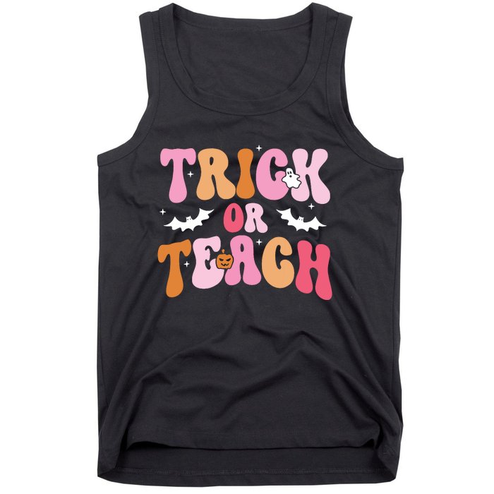 Trick Or Teach Halloween Teacher Kids Teacher Life Tank Top