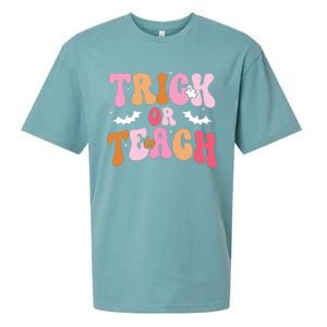 Trick Or Teach Halloween Teacher Kids Teacher Life Sueded Cloud Jersey T-Shirt