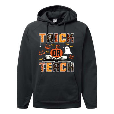 Trick Or Teach Retro Halloween Teacher Costume Performance Fleece Hoodie