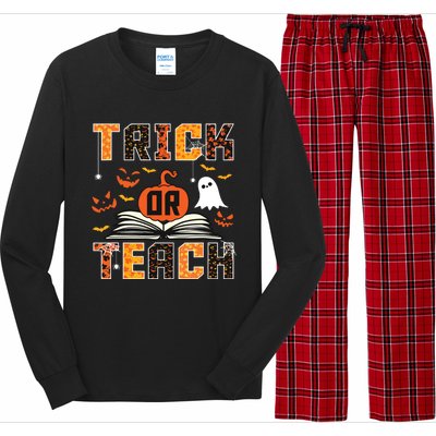 Trick Or Teach Retro Halloween Teacher Costume Long Sleeve Pajama Set