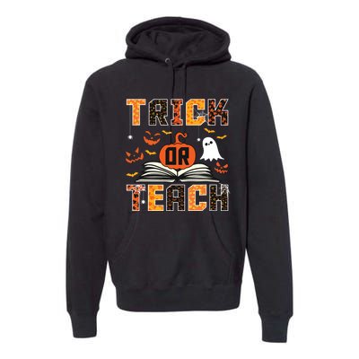 Trick Or Teach Retro Halloween Teacher Costume Premium Hoodie