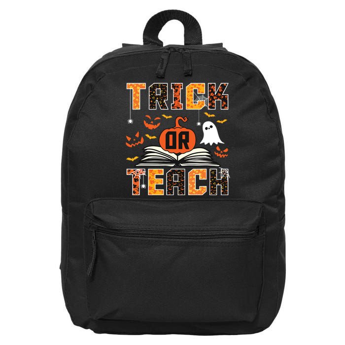 Trick Or Teach Retro Halloween Teacher Costume 16 in Basic Backpack