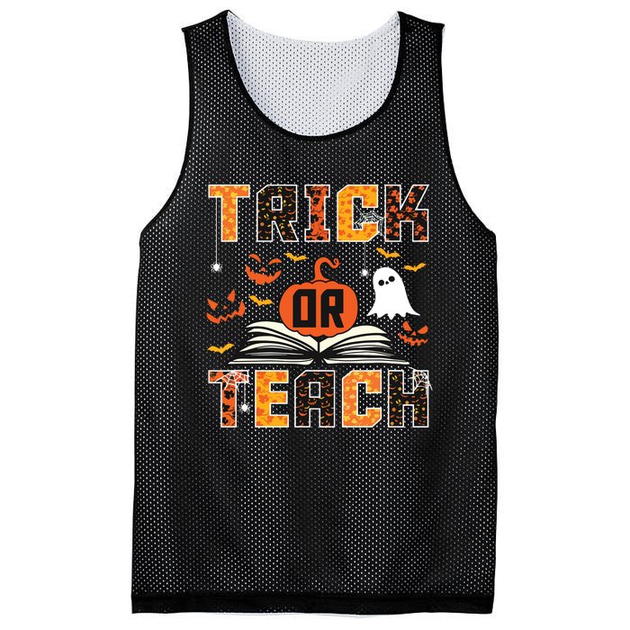 Trick Or Teach Retro Halloween Teacher Costume Mesh Reversible Basketball Jersey Tank