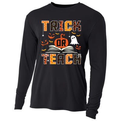 Trick Or Teach Retro Halloween Teacher Costume Cooling Performance Long Sleeve Crew