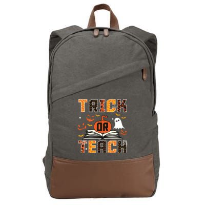 Trick Or Teach Retro Halloween Teacher Costume Cotton Canvas Backpack