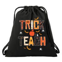 Trick Or Teach Retro Halloween Teacher Costume Drawstring Bag