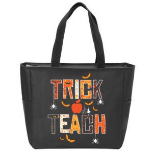 Trick Or Teach Retro Halloween Teacher Costume Zip Tote Bag