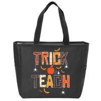 Trick Or Teach Retro Halloween Teacher Costume Zip Tote Bag