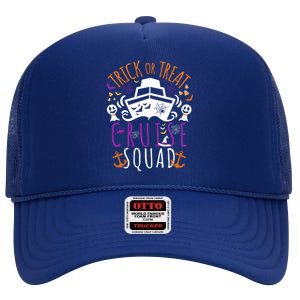 Trick Or Treat Cruise Squad Cruise Halloween Costume Adults Gift High Crown Mesh Back Trucker Hat