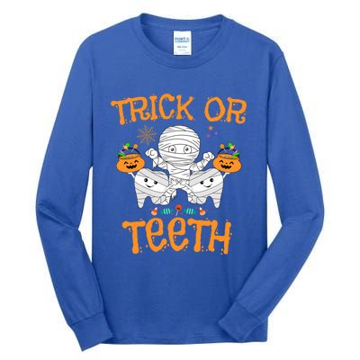 Trick Or Th Funny Halloween Dental Squad Matching Funny Gift Tall Long Sleeve T-Shirt