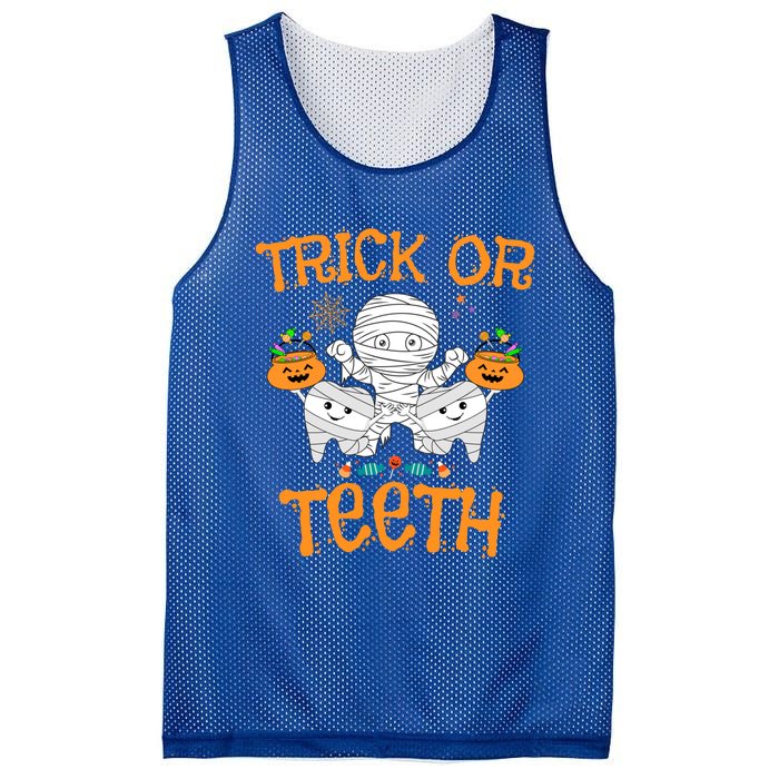 Trick Or Th Funny Halloween Dental Squad Matching Funny Gift Mesh Reversible Basketball Jersey Tank