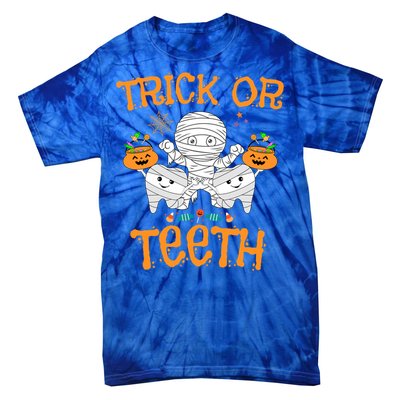 Trick Or Th Funny Halloween Dental Squad Matching Funny Gift Tie-Dye T-Shirt