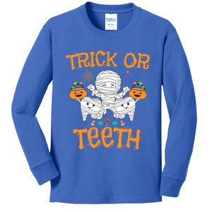 Trick Or Th Funny Halloween Dental Squad Matching Funny Gift Kids Long Sleeve Shirt