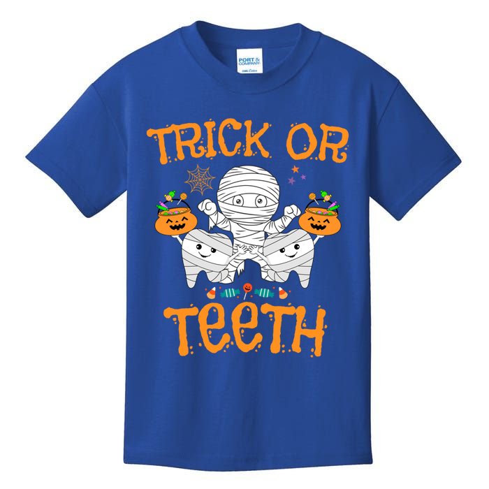 Trick Or Th Funny Halloween Dental Squad Matching Funny Gift Kids T-Shirt