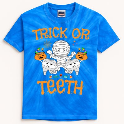 Trick Or Th Funny Halloween Dental Squad Matching Funny Gift Kids Tie-Dye T-Shirt