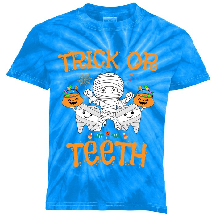 Trick Or Th Funny Halloween Dental Squad Matching Funny Gift Kids Tie-Dye T-Shirt