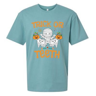 Trick Or Th Funny Halloween Dental Squad Matching Funny Gift Sueded Cloud Jersey T-Shirt