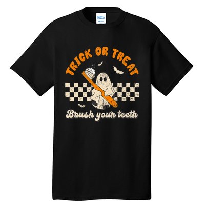 Trick Or Treat Brush Your Teeth Dentist Halloween Costume Tall T-Shirt