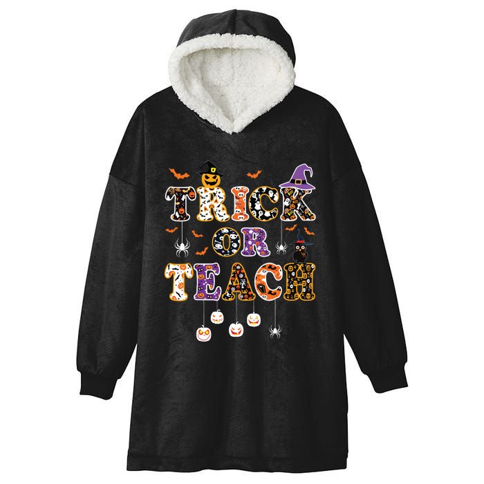 Trick Or Teach Retro Halloween Teacher Costume Hooded Wearable Blanket