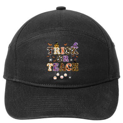 Trick Or Teach Retro Halloween Teacher Costume 7-Panel Snapback Hat