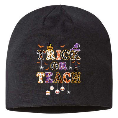 Trick Or Teach Retro Halloween Teacher Costume Sustainable Beanie