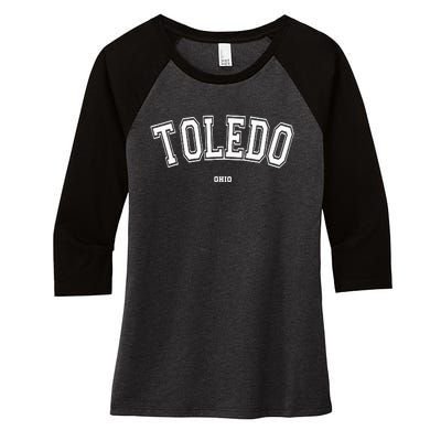 Toledo Ohio Women's Tri-Blend 3/4-Sleeve Raglan Shirt