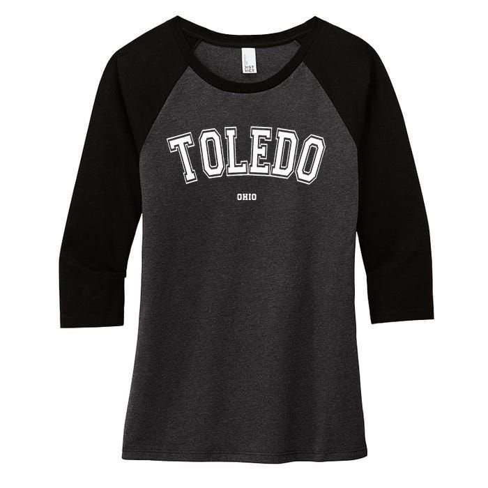 Toledo Ohio Women's Tri-Blend 3/4-Sleeve Raglan Shirt