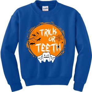 Trick Or Teeth Halloween Dentist Dental Hygienist Cool Gift Kids Sweatshirt