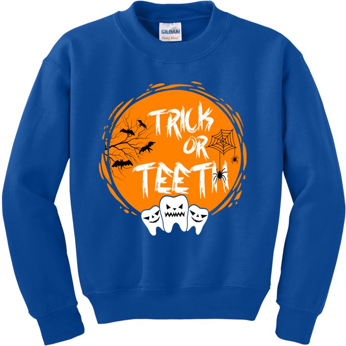 Trick Or Teeth Halloween Dentist Dental Hygienist Cool Gift Kids Sweatshirt