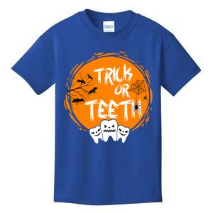 Trick Or Teeth Halloween Dentist Dental Hygienist Cool Gift Kids T-Shirt