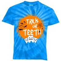 Trick Or Teeth Halloween Dentist Dental Hygienist Cool Gift Kids Tie-Dye T-Shirt