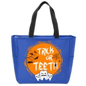 Trick Or Teeth Halloween Dentist Dental Hygienist Cool Gift Zip Tote Bag