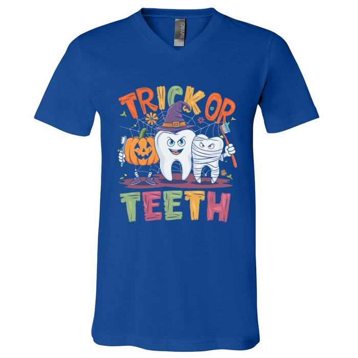 Trick Or Th Halloween Dental Hygienist Assistant Funny Gift V-Neck T-Shirt