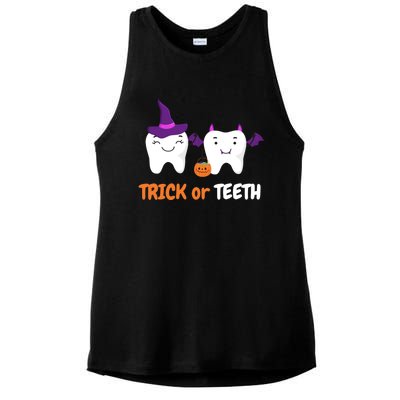 Trick Or Teeth Treat Funny Dental Halloween Dentist Cool Gift Ladies PosiCharge Tri-Blend Wicking Tank