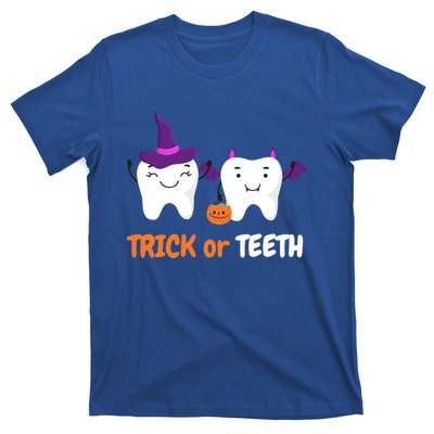 Trick Or Teeth Treat Funny Dental Halloween Dentist Cool Gift T-Shirt