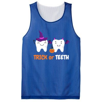 Trick Or Teeth Treat Funny Dental Halloween Dentist Cool Gift Mesh Reversible Basketball Jersey Tank