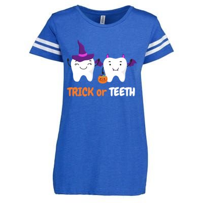 Trick Or Teeth Treat Funny Dental Halloween Dentist Cool Gift Enza Ladies Jersey Football T-Shirt