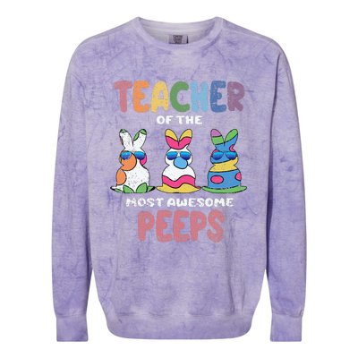 Teacher Of The Most Awesome Easter Bunny Spring Colorblast Crewneck Sweatshirt