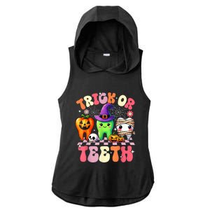 Trick Or Teeth Halloween Dentist Dental Hygienist Assistant Ladies PosiCharge Tri-Blend Wicking Draft Hoodie Tank