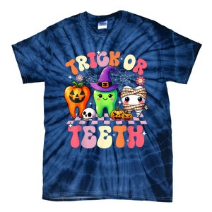 Trick Or Teeth Halloween Dentist Dental Hygienist Assistant Tie-Dye T-Shirt