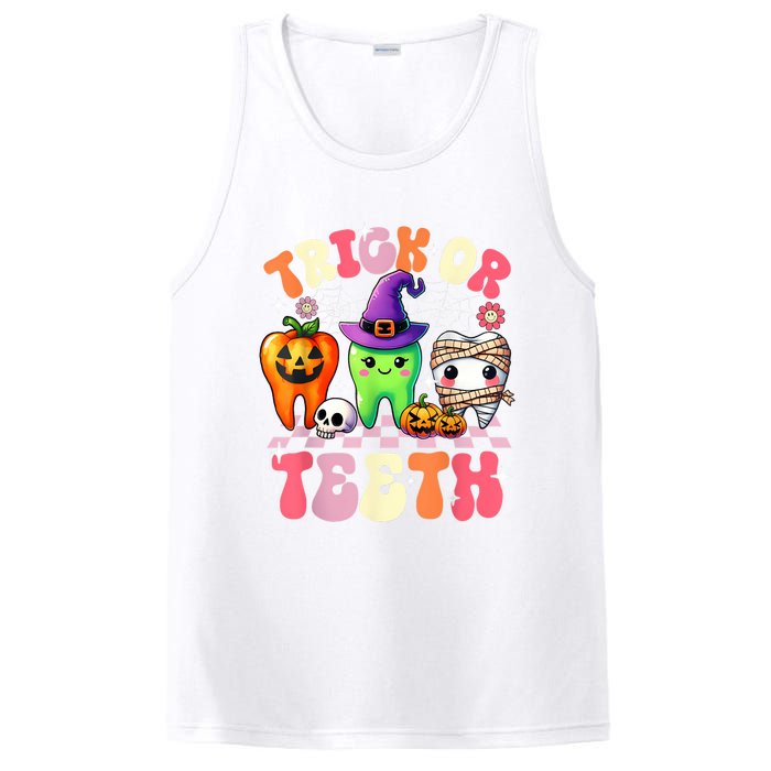 Trick Or Teeth Halloween Dentist Dental Hygienist Assistant PosiCharge Competitor Tank